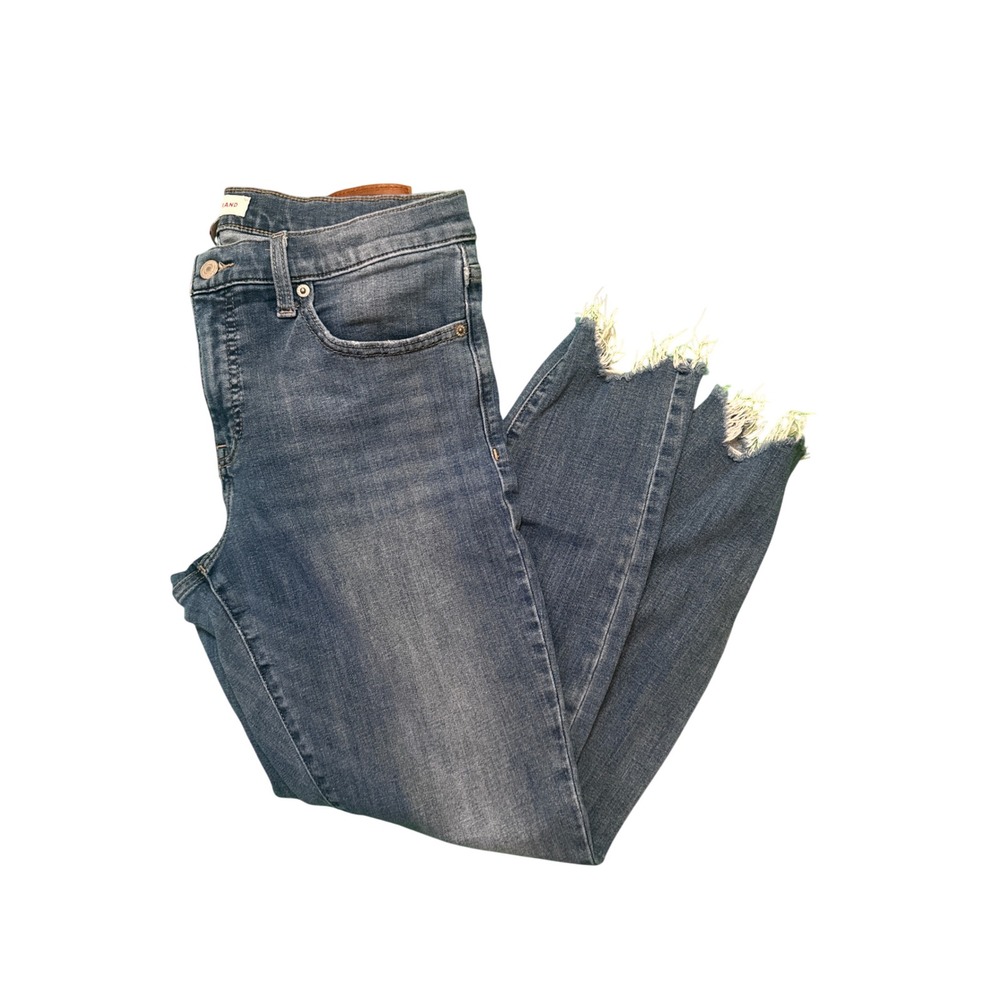 Lucky Brand Womens Blue Faded Mid Rise Skinny Jeans Frayed Step Hem Size 12/31 A